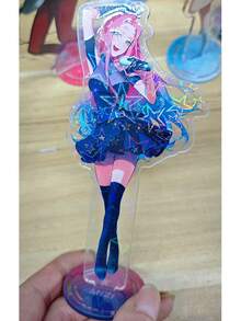 6pcs/1 pieza Conjunto de figuras de acrílico de conejo lindo para niño y niña, figura de personaje estilo anime, decoración de escritorio gótica linda, regalo de colección para niña - A - Ver 5