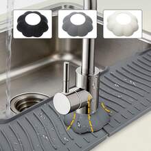 Faucet Splash Guard, High Elasticity Silicone Ring, Waterproof Design (Suitable For Pool, Kitchen Sink), Narrow Faucet Drip Pad - Multicolor - View 3