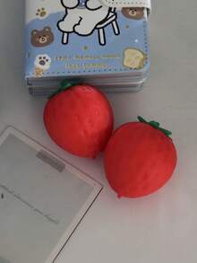 Tachimi 1pc Easy Storage Daily Strawberry Squeeze Toy, Soft & Crunchy, Crunchy & Soft, Fingertip Toy, Children's Toy, Slow Rebound Squeeze Toy, Suitable For Indoor Leisure Use, Random Shipment - Multicolor - View 3