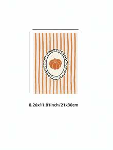 1pc Frameless Cozy Rustic Striped Pumpkin Fall Harvest Wall Art Canvas Poster, Vintage Whimsical Halloween Decor For Bedroom, Living Room, Apartment, Dorm, Modern Home Decoration, Best Gift Choice - Cartoon - View 13