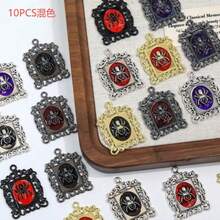 10PCS Mixed Color Vintage Alloy Bat Gold & Silver Base Shield Pendant DIY Necklace Keychain Bag Charm Jewelry Accessories - Multicolor - View 9