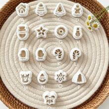 17pcs Christmas Polymer Clay Molds, Gingerbread Snowflake Tree Star House Bell Candy Cane Shapes, DIY Clay Earring Jewelry Making Tools, High Precision - White - View 6