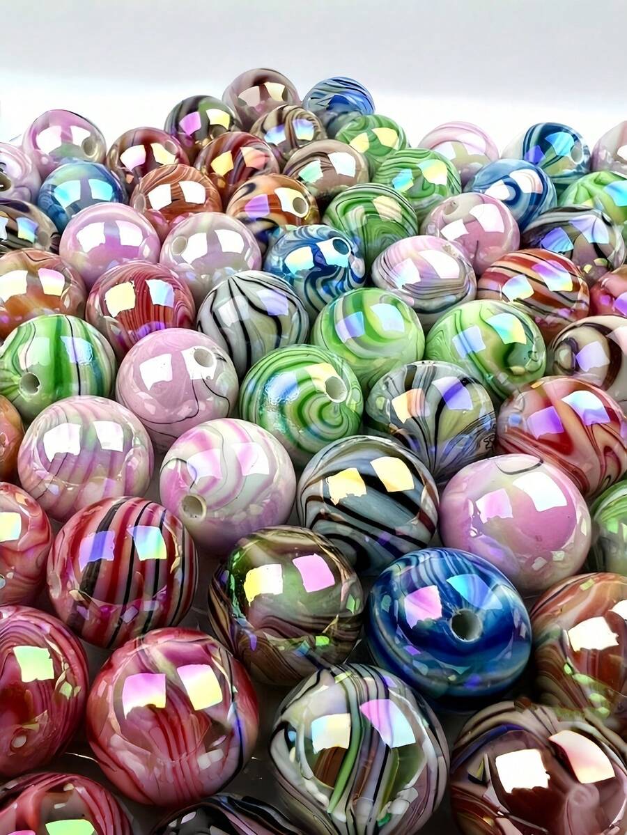 1. Multi-Color Swirl Holographic Resin Beads DIY Jewelry Making Materials - Multicolor - View 1