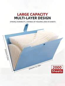A4 Macaron Color Accordion File Folder, Solid Color 12-Pocket Document Organizer, Insert Paper Storage Folder, Suitable For Student Exam Paper Storage - Multiple Styles - View 9