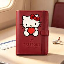 1pc Sanrio Foldable Multi-Function Fashion IP Passport Holder With Vibrant Hello Kitty Cartoon Print Design Illustration, Outdoor Commute IP Passport Holder, Portable IP Passport Holder, Travel Shopping First Choice, Practical Holiday Gift - Multicolor - View 5