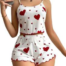 Women Two-Piece Outfits - Red - View 1