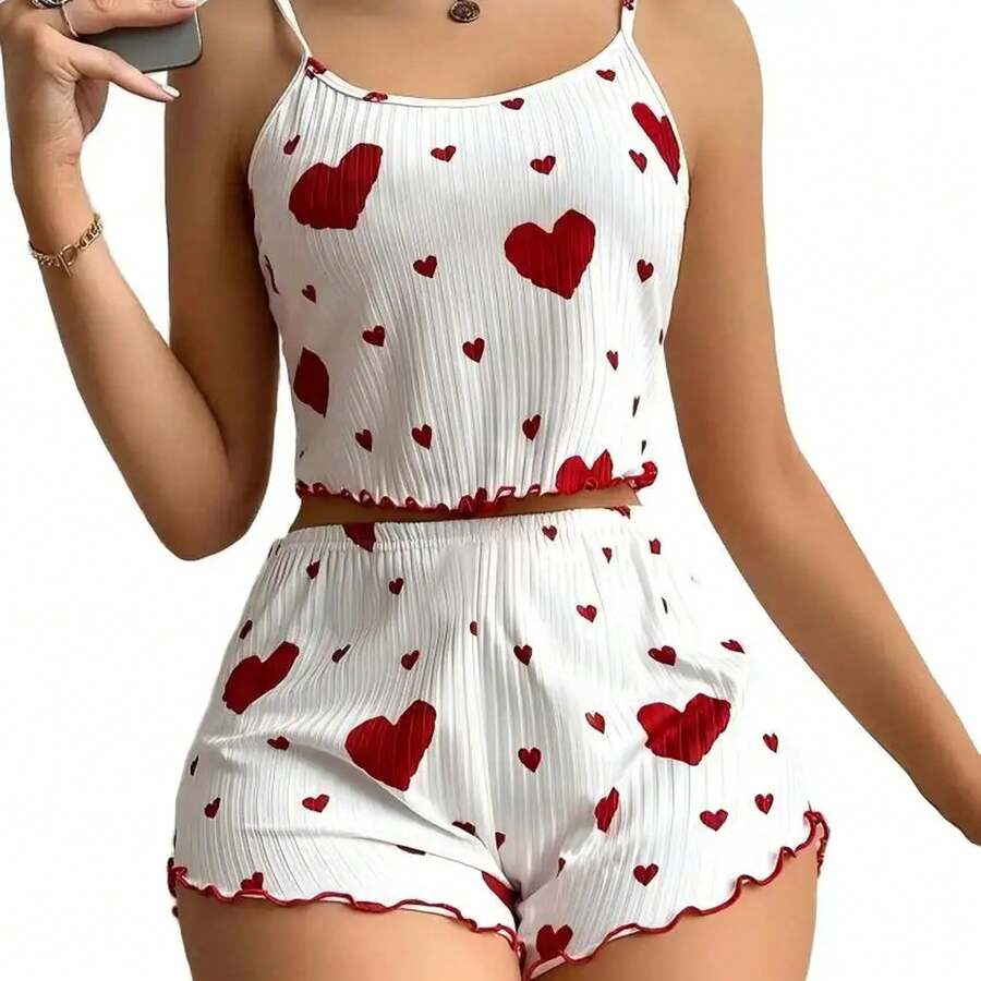 Women Two-Piece Outfits - Red - View 1