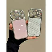 甜美少女風粉色波點適用於 Apple 17 Pro 16 Pro Max 新 15 電鍍鏡面 17 大窗 14PM 簡約 13 日韓風 16 全包手機殼 - 白色 - 查看 2