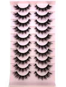 Cross-Style Thickened Natural Long 3D Faux Mink Fur False Eyelashes, Eyelash Extensions, Daily Makeup Natural Style False Eyelashes - Black - View 2