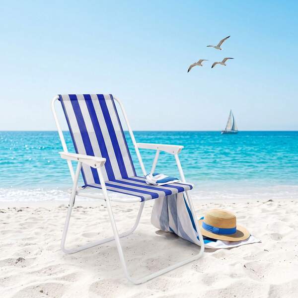 Super life Strandstol med justerbar vinkel, lämplig för användning på stranden, vid poolen och på gräsmattan.