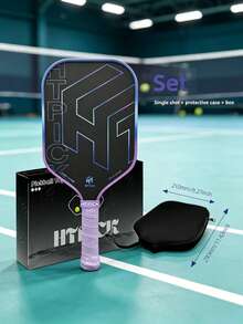 HTPICK 1 buah Raket Pickleball Serat Karbon Kawat Titanium Warna-warni, Raket Matte Bertekstur Dingin, Tebal 16mm, Sangat Ringan, Daya Ledakan yang Kuat, Cocok untuk Pemain Pemula dan Mahir - MultiWarna - View 3