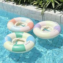 Happy wind Swim 1件兒童充氣游泳圈座墊，加厚PVC材質，適用於泳池/海灘，水上派對裝飾與游泳，開學第一天 - 彩色 - 查看 2