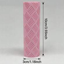Rouleau à texture d'argile à motif de lignes obliques courtes – Outil DIY pour argile polymère, fondant – Fabriqué en PLA, durable – Rayures diagonales 3D & rainures fines – Impression profonde, antidérapant, facile à nettoyer – Idéal pour les carreaux modernes, l'art géométrique, les débutants & les professionnels - Rose à rayures courtes - Voir 6