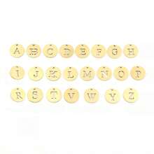 1pc Simple Fashion Round Initial Heart Pin Pendant Golden Stainless Steel Chain Necklaces For Women - Yellow Gold - View 4
