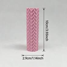 Woven Leaf Pattern Clay Texture Roller – DIY Tool For Polymer Clay, Fondant – Made Of PLA, Durable – 3D Interlaced Leaves & Veins – Deep Impression, Non-Slip, Easy Clean – Ideal For Botanical Tiles, Rustic Projects, Beginners & Pros. - Woven Leaf Pink - View 7
