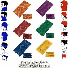 6pcs Vintage Paisley Pattern Neck Gaiter, Seamless Magic Headscarf, Headband, Scarf, Elastic Face Mask, Multi-Functional Headwear, Suitable For Cycling, Motorcycle, Outdoor Sports, Unisex - Multicolor - View 3