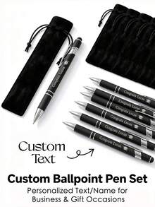 Custom Metal Retractable Ballpoint Pen | Non-Slip Grip + Medium Tip Smooth Writing | Customizable Name/Date/Logo | Business Engraved Pen Teacher's Day Gift | Suitable For Holiday/Birthday Gift, Personalized Writing Tool - Multicolor - View 2
