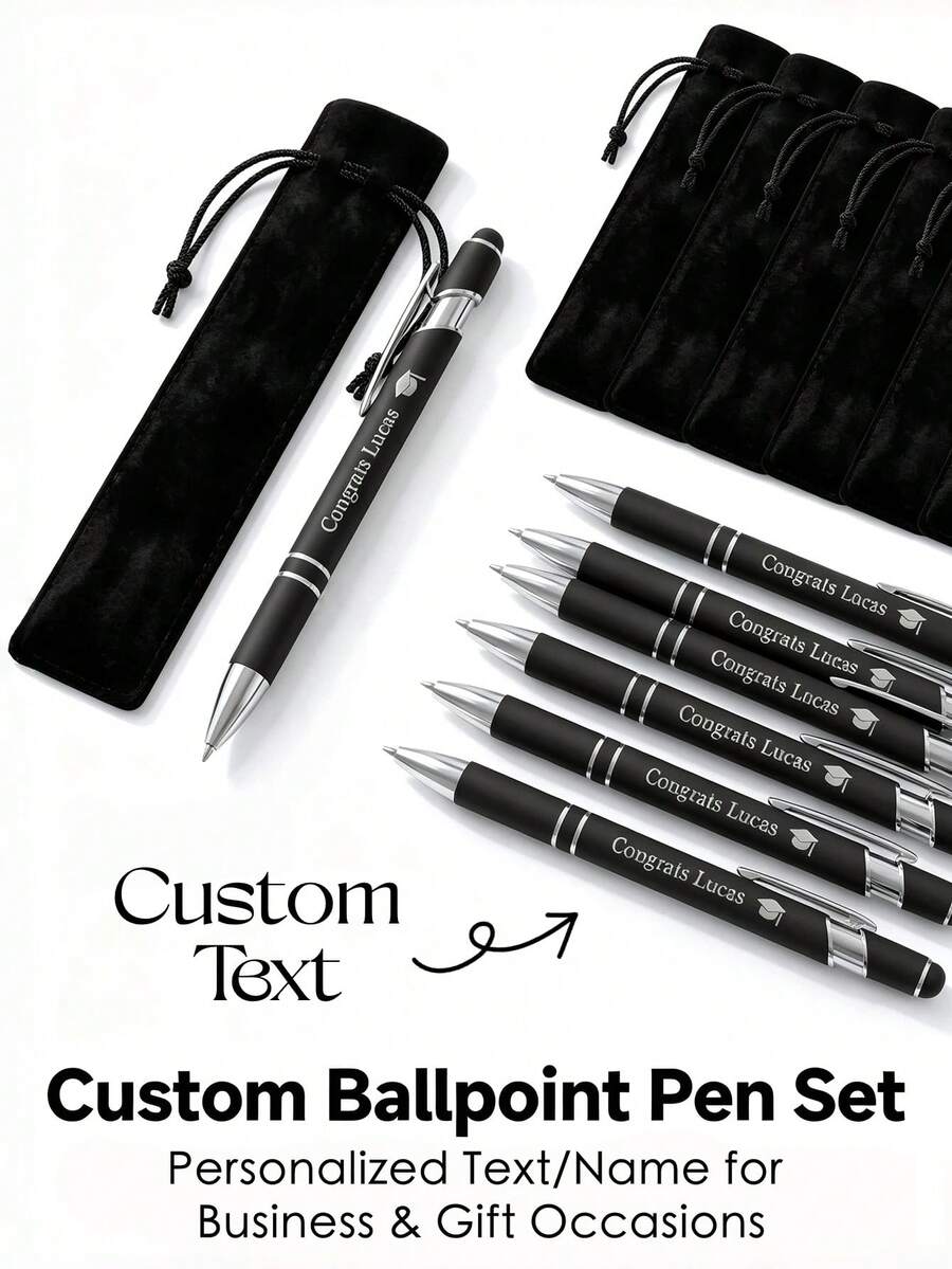 Custom Metal Retractable Ballpoint Pen | Non-Slip Grip + Medium Tip Smooth Writing | Customizable Name/Date/Logo | Business Engraved Pen Teacher's Day Gift | Suitable For Holiday/Birthday Gift, Personalized Writing Tool
