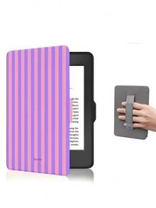 Vertical Stripe Pattern Protective Case For 7/6.8/6 Inch Kindle Paperwhite (12th/11th/10th/7th/6th/5th Generation - 2024) | Kindle E-Reader Colorsoft Signature Edition Accessory, Cute Minimalist Protective Case With Hand Strap, Suitable As A Gift For Colleagues And Friends - Multicolor - View 6