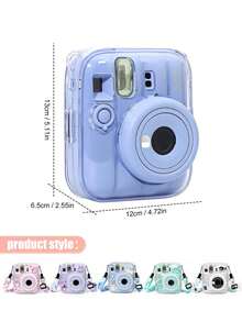 Hard PC Camera Protective Case For Fujifilm Mini 13, Anti-Drop Anti-Scratch Transparent Protective Shell + Adjustable Printed Lanyard + DIY Cartoon Stickers, Durable Anti-Yellowing Protective Cover Suitable For Travel, Outdoor And Daily Photography - View 7