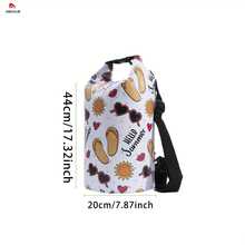 1pc Swimming Rafting Outdoor Beach One Shoulder Handheld Bucket Bag, Swimming Rafting Storage Bag, Upstream Backpack Beach Bag, All-Over Print - Multicolor - View 4