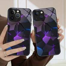 [Envío en 24h desde DE/FR/ES] Funda de vidrio templado con patrón de mármol para 15 Pro Max/15 Pro/15 Plus, 14 Pro Max/14 Plus/14 Pro/14, 13 Pro Max/13 Pro/13, 12 Pro Max/12 Pro - Funda protectora suave y a prueba de golpes - 1 pieza de imagen a color - Ver 1