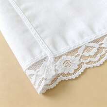 32cm 5/9pcs Thin Cotton Lace Pure White Handkerchiefs, Unisex, Wedding Season Keepsake - White - View 6