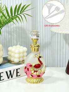 15 ML Exquisite Vintage Peacock Enamel Bottle, Decorative Beauty Container, Travel-Friendly / Personal Care, Glass Rod Perfume And Essential Oil Decanter, Decanting Funnel [Empty Bottle], Travel Bottle Set - View 10