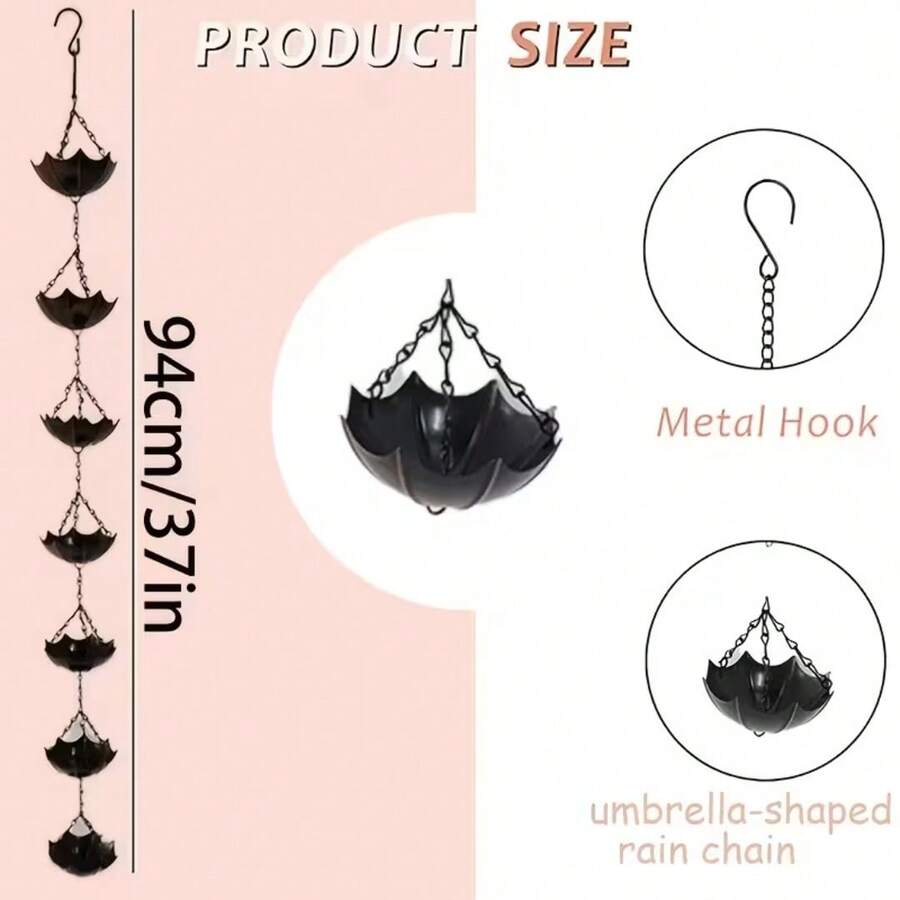 High-Quality Metal Rain Chain, Suitable For Outdoor Roof Drainage, Decorative Rainwater Drainage Chain, Suitable For Garden, Patio, Balcony And Eaves - Small Umbrella Rain Chain - View 1