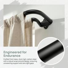 Double Curtain Rods,Double Blackout Wrap Around Curtain Rods For Windows, Room Darkening Drapery Rod, Darkening Telescoping Drapery Rod, Decorative Poles For Home Decor, 40 To 151 Inches, Black - Double-layer Sunshade - View 6