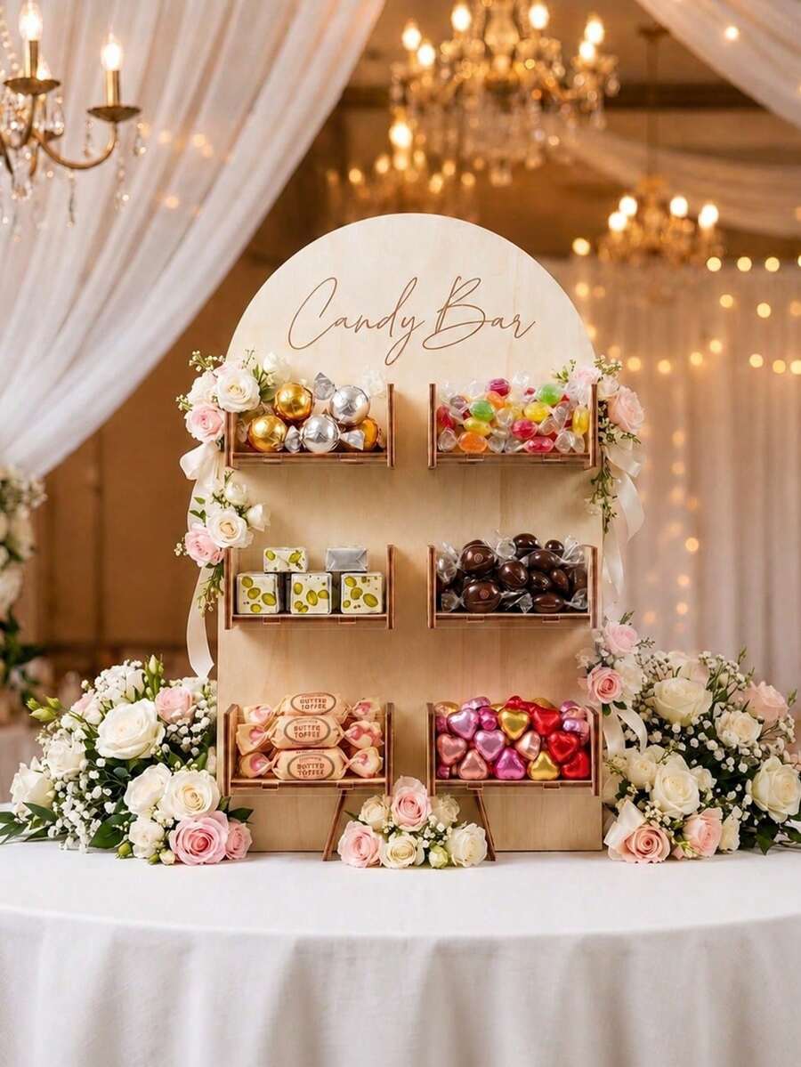 1 Set Wooden Medium Candy Storage Rack, Home/Party Candy Storage Medium Display Rack, Baby Shower Party Medium Food Display Rack, Birthday Wedding Home Event Party Medium Candy Rack, Dessert Medium Display Wooden Rack, Wedding Baby Party Birthday Kitchen Cooking Rack, Coffee Shop Afternoon Tea Candy Medium Decorative Rack, Gender Reveal Party Decoration, Birthday Party Wedding Table Centerpiece Decoration, Christmas Table Centerpiece Decoration