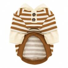 Pet & Owner Matching Striped Hoodie, Small Cat & Dog Owner Same Style Colorblock Patchwork Casual Top - Multicolor - View 10