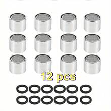 6/12pcs, Water-Saving Faucet Aerators, Stainless Steel Tap Nozzle With Fine Mesh Filter, Flow Restrictor For Kitchen And Bathroom Sinks, Universal Thread Replacement Bubbler Set - Multicolor - View 5