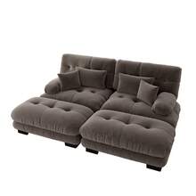 Cloud Sofa Double Chenille 2 Seats With Cushions Pillows - Brown 2 Seat - View 4