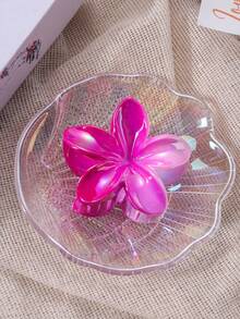 3pcs/1pc 8cm/3.14inch Large Hibiscus Flower Shaped Hair Clips, Colorful And Vibrant, Made Of Lightweight Plastic Material, Suitable For Daily Wear, Outdoor Activities, Casual Occasions, Party Gatherings, Commuting, Beach Vacations And More. Can Be Used For Hairstyles Like Ponytails, Buns, And More, Also Perfect For Daily Care Steps Like Washing Face, Bathing, And Makeup, Making It A Perfect Accessory Item. - Multicolor - View 6