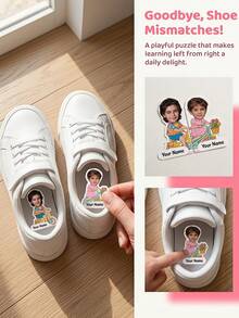 2-48PCS Customized Shoe Labels, Personalized Name Shoe Stickers, Children's Shoe Name Tags, Customized Photo Shoe Labels. - Multicolor - View 5