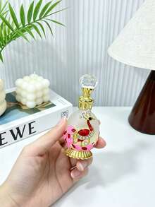 15 ML Exquisite Vintage Peacock Enamel Bottle, Decorative Beauty Container, Travel-Friendly / Personal Care, Glass Rod Perfume And Essential Oil Decanter, Decanting Funnel [Empty Bottle], Travel Bottle Set - View 2