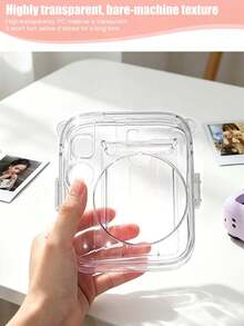 Hard PC Camera Protective Case For Fujifilm Mini 13, Anti-Drop Anti-Scratch Transparent Protective Shell + Adjustable Printed Lanyard + DIY Cartoon Stickers, Durable Anti-Yellowing Protective Cover Suitable For Travel, Outdoor And Daily Photography - View 5