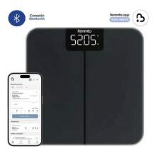 Bascula Digital Personal Femmto Peso Corporal Con Bluetooth Moderna Minimalista 180 Kg Baño - negro - Ver 2