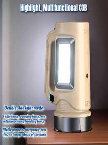 2pcs Portable Handheld LED Solar Spotlight Flashlight, IP44,One Key Control 4 Modes High Bright Search Light, Type-C Solar Dual Charge Waterproof Camping Lantern With Emergency Strobe Function - IP44 - View 3