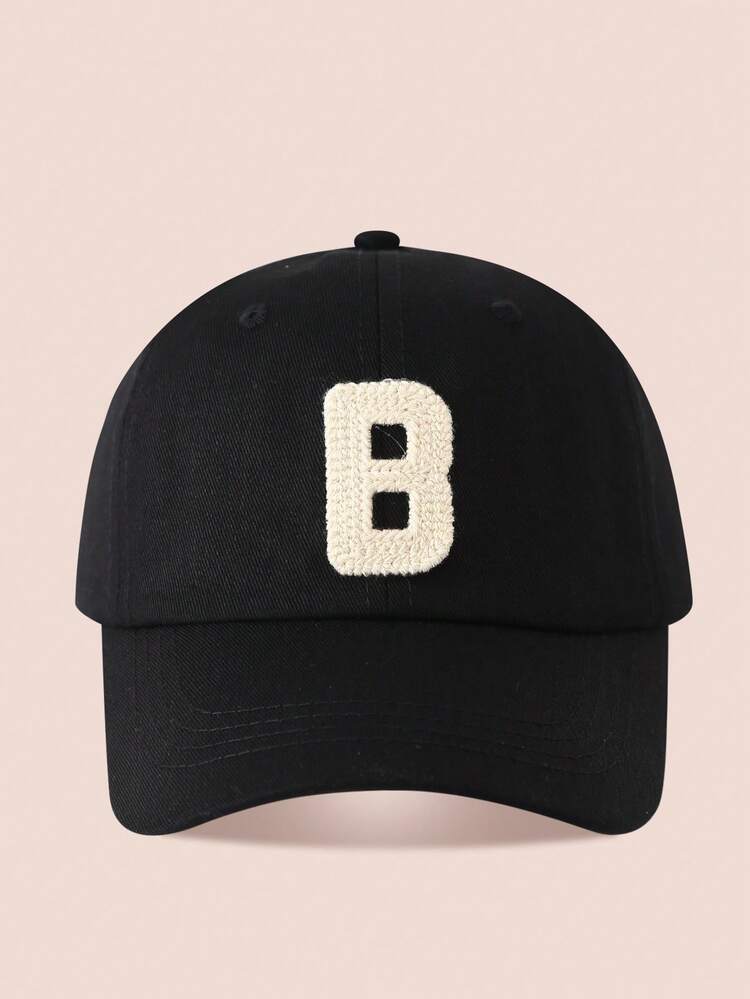 1pc Kids Black Letter Baseball Cap, Sun Hat For Boys And Girls, Suitable For Outdoor And Daily Wear - Braided Water-soluble - Black Fabric Hat - View 34