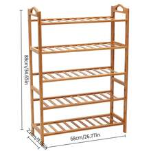 2/3/4/5-Layer Bamboo Shoe Rack, Wooden Storage Rack, Suitable For Entryways, Wardrobes And Dormitories, With A Sturdy Structure, Easy To Assemble, And A Space-Saving Design, Which Can Be Used To Store Shoes, Plants And Daily Necessities. - Multiple Specifications - View 12