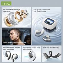 [Sports Wireless Earbuds]HTC New Open-Ear Sports Earphones, Stable Fit And Secure Wear, High-Definition Sound Quality, Full-Color LCD Touch Screen, Comfortable Fit For All-Day Wear, BT6.0 Fast Response, Suitable For Running, Cycling, Outdoor, Commuting, Travel And More - View 6