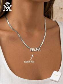 Customizable English Name Necklace, Personalized Name Jewelry Gift, Suitable For Women, Anniversary And Valentine's Day Gift - Silver - View 2