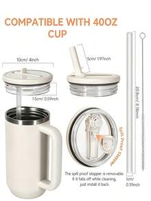 40oz Tumbler Leak-Proof Replacement Lid With Dust-Proof Straw Flip Lid, Splash-Proof Cup Accessory, Compatible With Stanley 40oz, Summer Hot Seller, Perfect For Gym, Office, Travel, Gift - Multicolor - View 9