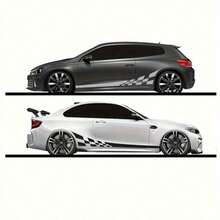 2件組汽車DIY雙側貼紙 賽車條紋迷彩汽車用品 車身包覆乙烯基貼膜 汽車配件 - A - 查看 6