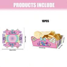 卡通娃娃屋食物托盤派對贈品紙製食物盛盤生日派對用品娃娃主題卡通紙托盤生日裝飾 - 款式一 - 查看 12