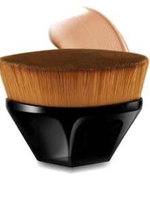 Kit 2 Pincéis Hexagonais Premium para Base BB Cream | Acabamento Uniforme e Alta Cobertura---WANG - Preto - Visão 1