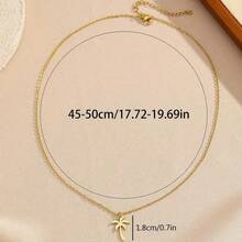18K Gold Plated Palm Tree Pendant Necklace For Couple, Dainty Minimalist Tropical Coconut Tree Choker, Hypoallergenic Summer Beach Jewelry Gift - Multicolor - View 5