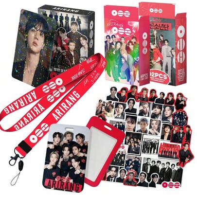 K-POP BT Air 禮品套裝 LOMO 全系列全息卡、卡套、掛繩、貼紙、高畫質照片卡、收藏品、粉絲周邊、專輯演唱會周邊、小禮物、情人節、聖誕禮物、裝飾品